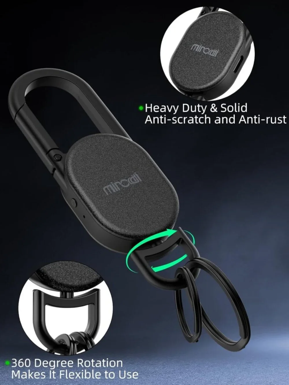 GPS Keychain Tracker for Apple Find My - Smart Car Key Finder Accessory
